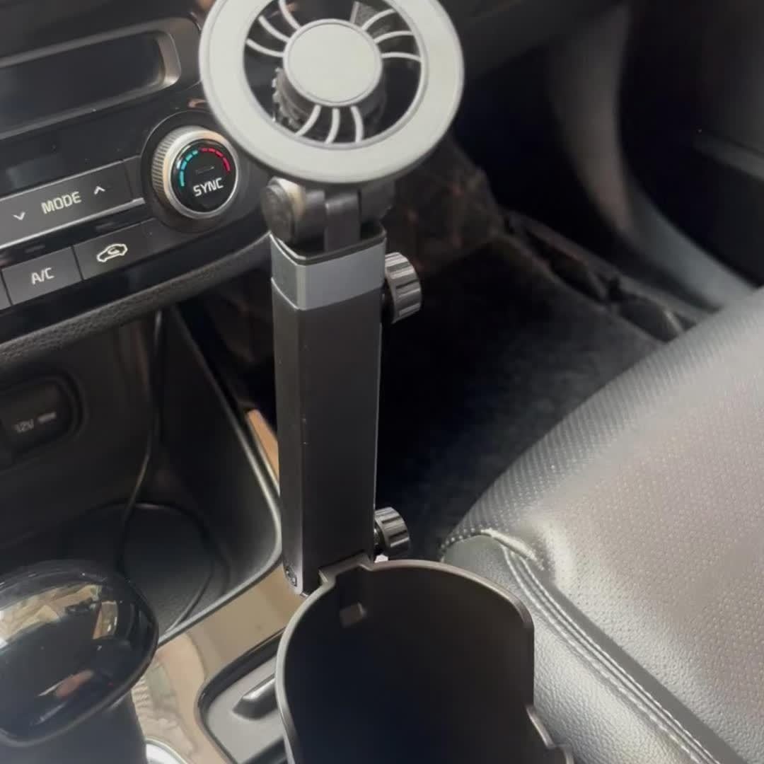 2-In-1 Magnetic Car Cup Holder And Phone Stand - 360-Degree Rotation. Features a Rotating Telescopic Arm, Made of Durable ABS Material, Suitable for Most Vehicles, And Includes 2 Magnetic Stickers for Phones