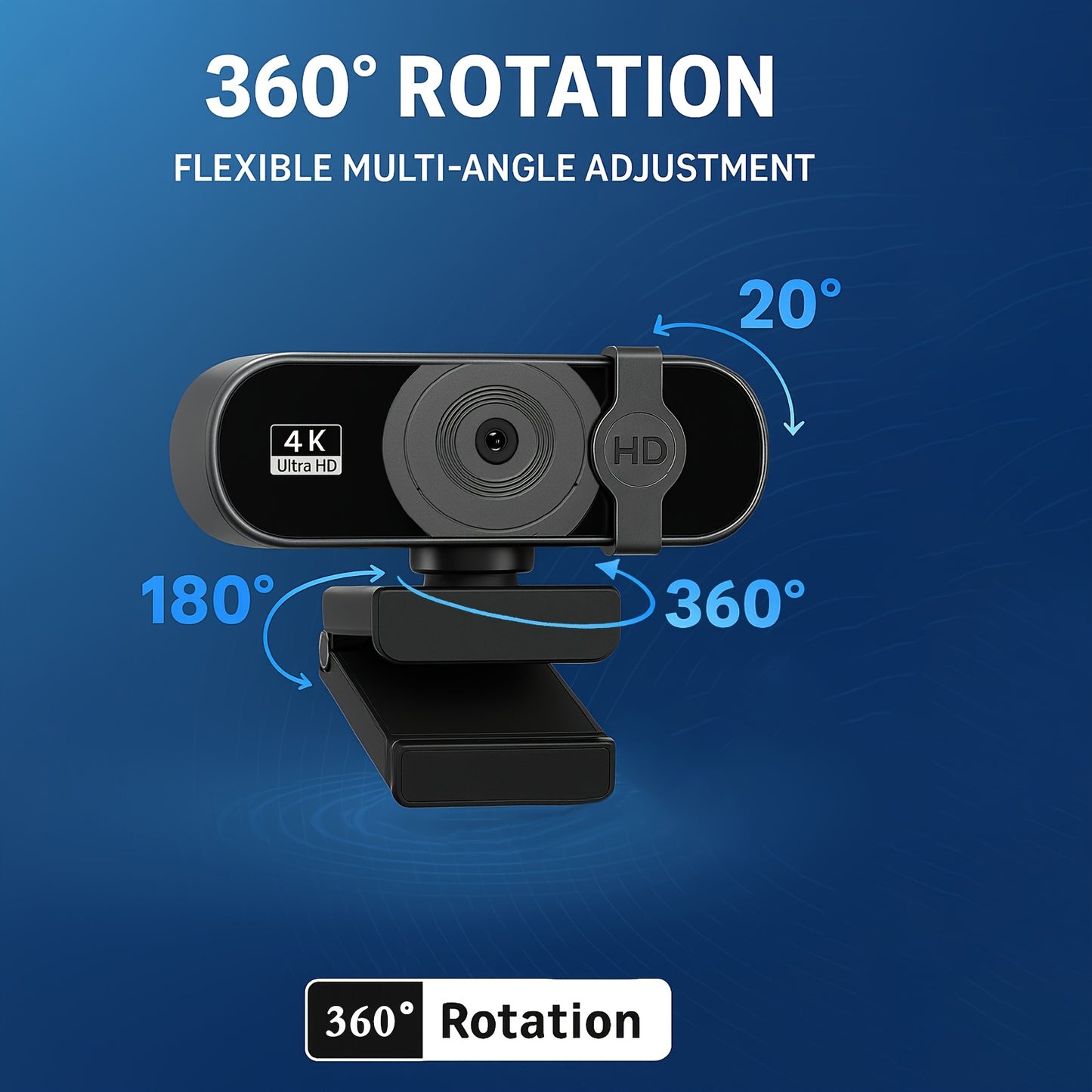 EXHQDR Q3 4K 8MP Webcam Auto Focus 90° USB Privacy Cover – Streaming Meetings--Deal Extra-Deal Extra