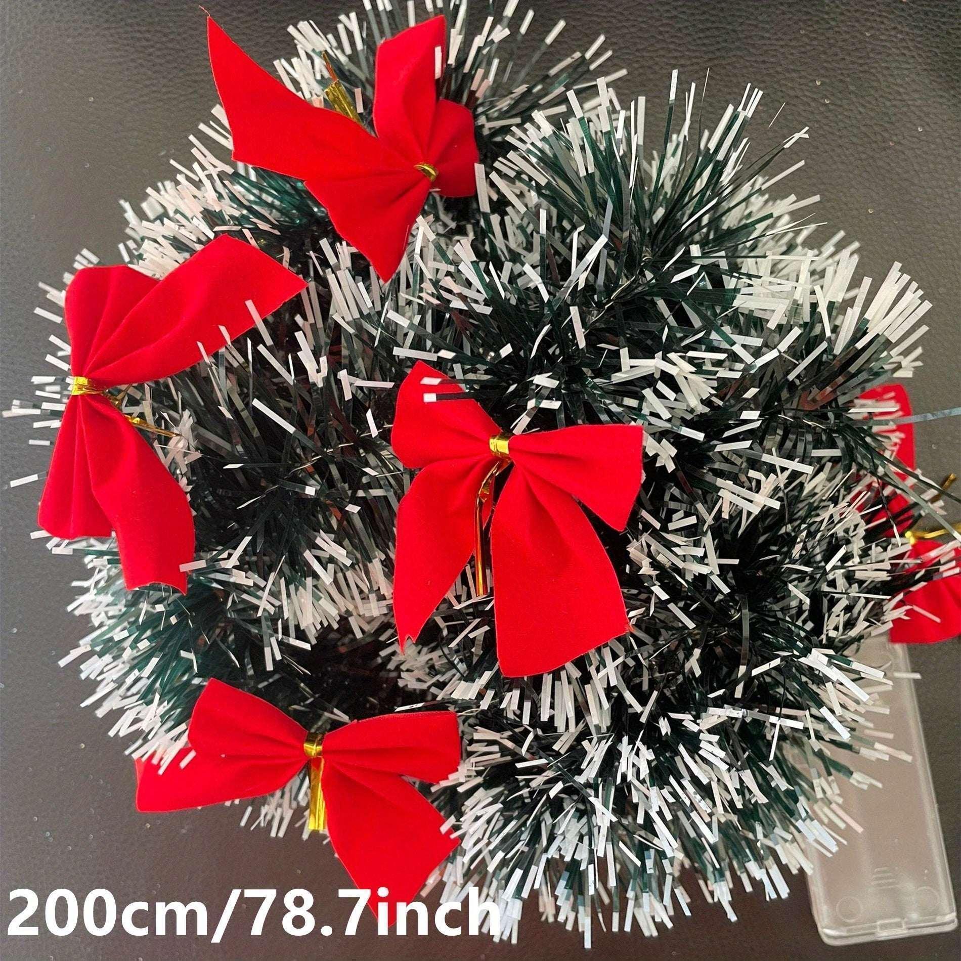 30LED Christmas Tinsel Garland 2 Sets – Battery Powered Metallic Xmas Hanging Decor - Deal Extra