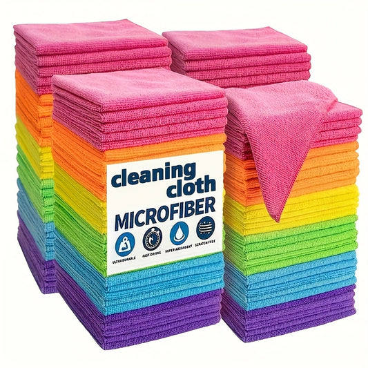 5/10/20pcs Microfiber Cleaning Cloth Pack - Multipurpose Towel for Home & Kitchen Use, Durable & Absorbent, Ideal for Living Room, Bedroom, Bathroom & Furniture, Effortlessly Removes Stains & Grease, Essential Cleaning Suppli--Deal Extra-Deal Extra