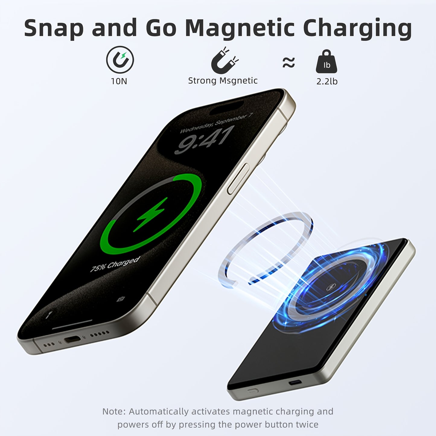 10000mAh Magnetic Power Bank – Ultra-Slim MagSafe Wireless Charger for iPhone 12/13/14/15/16/17 with USB‑C Fast Charging
