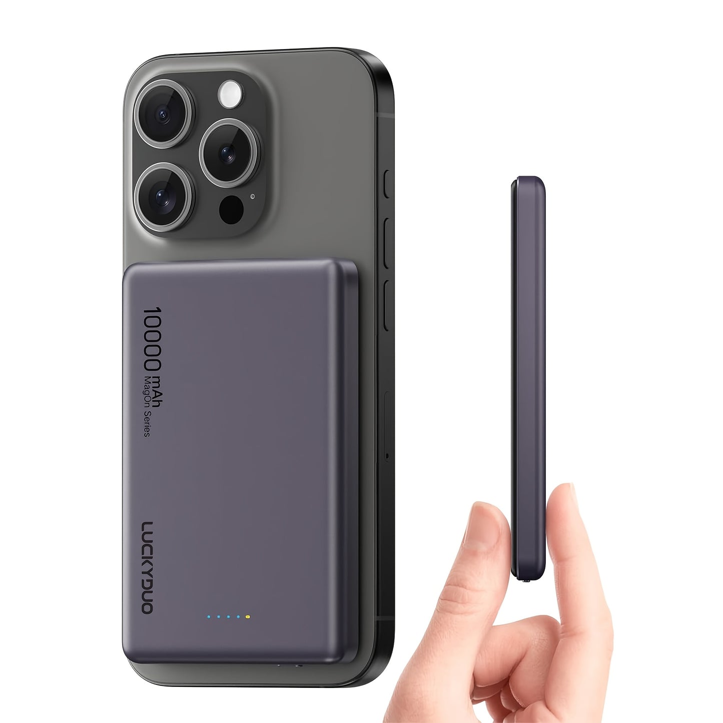 10000 Mah Magnetic Battery, Slim Wireless Portable Charger Compatible with Iphone 15/15 Plus/15 Pro/15 Pro Max, Iphone 14/13/12 Series--Deal Extra-Color:Dark Purple-Deal Extra