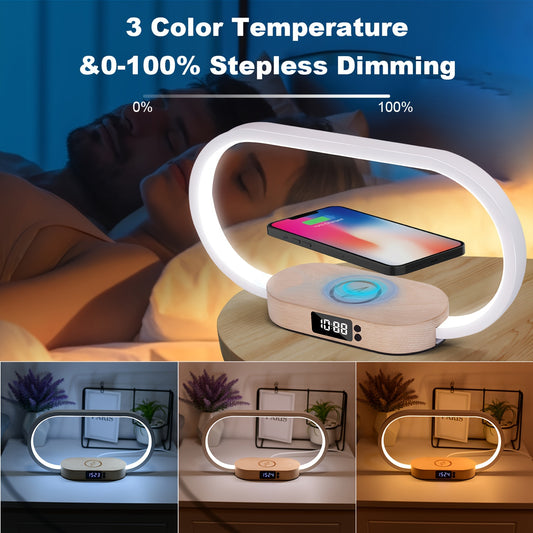 For Iphone And Multiple Functional Wireless Charger Pad Table LED Table Under Desk Lamp Touch Night Light USB Interface USB Power Charging 10W Fast Charging Station Docking--Deal Extra-Deal Extra