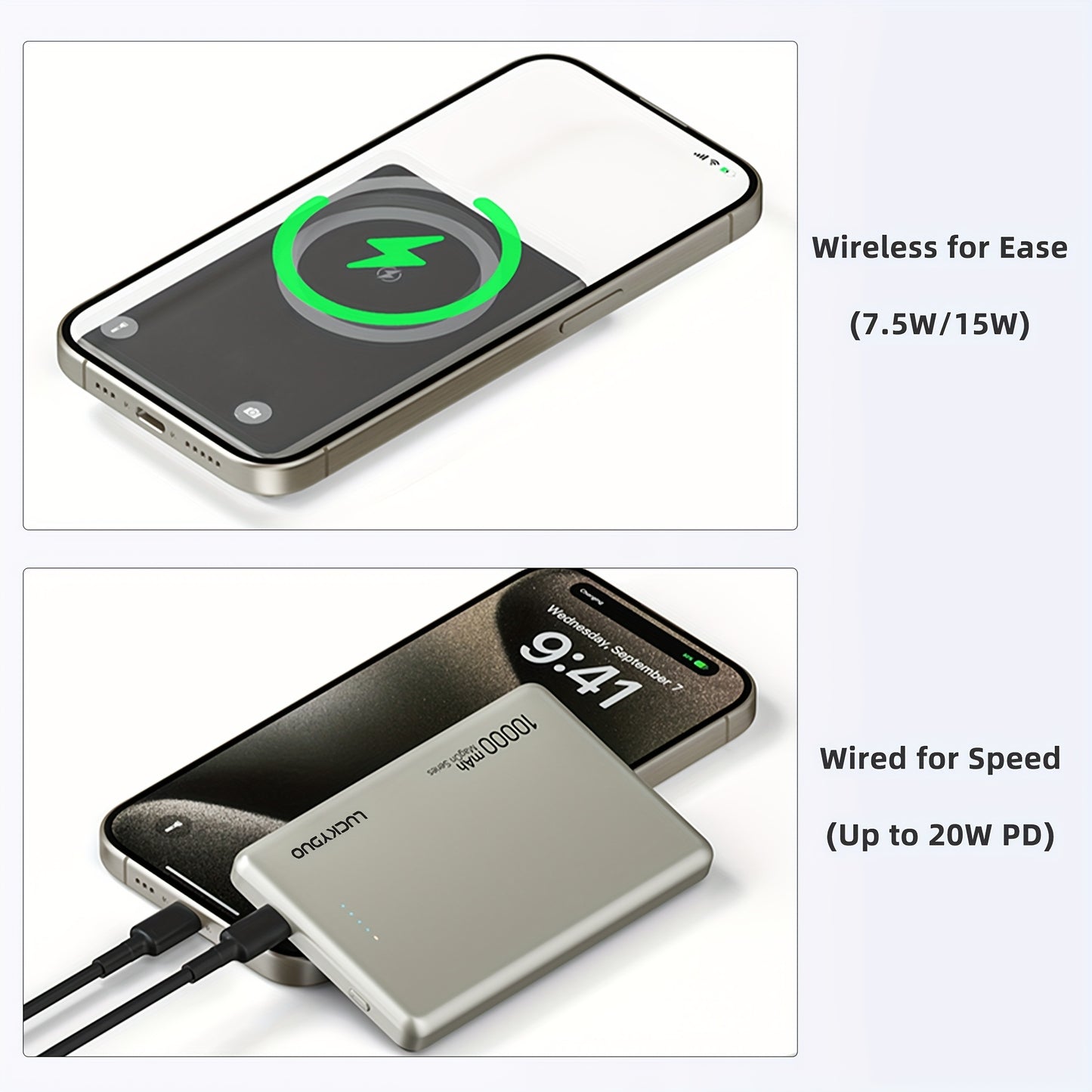 10000mAh Magnetic Power Bank – Ultra-Slim MagSafe Wireless Charger for iPhone 12/13/14/15/16/17 with USB‑C Fast Charging