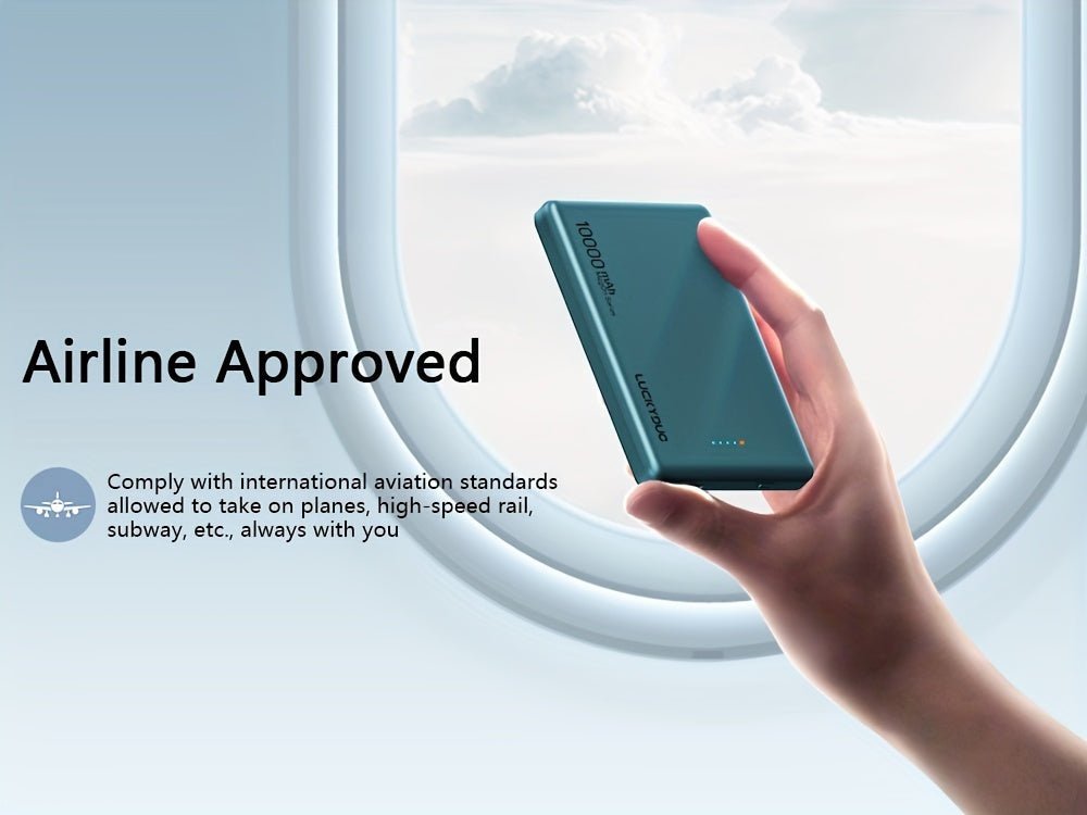 10000mAh Magnetic Power Bank – Ultra-Slim MagSafe Wireless Charger for iPhone 12/13/14/15/16/17 with USB‑C Fast Charging