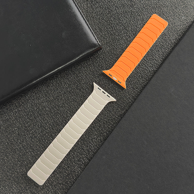 PIKAQ Compatible for Apple Watch Ultra/Series Magnetic, Two-Tone Soft Strap with Magnetic Clasp, Compatible for Apple Watch Ultra 3/2/1 & Series 10/9/8/7/6/5/4/3/2/1/SE - Adjustable Unisex Watch for Men & Women