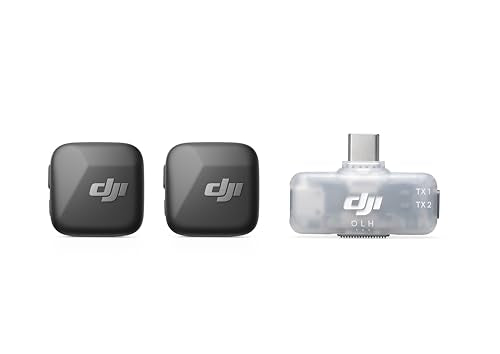 DJI Mic Mini Wireless Mic – Ultralight 10g 400m Range Creator Kit--Deal Extra-Style:2 TX + 1 Mobile RX (Type-C for Phone)-Deal Extra
