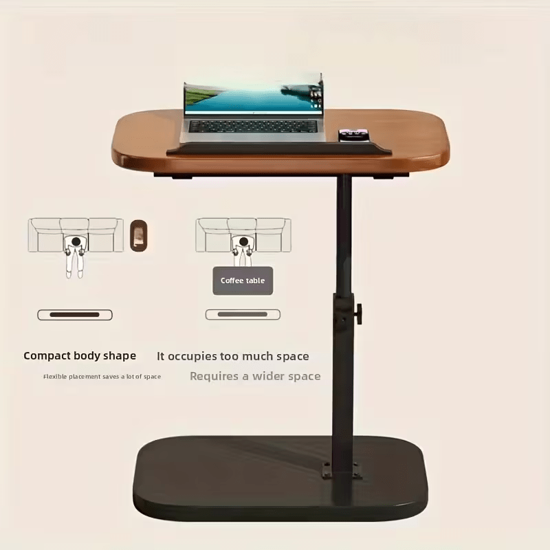 Adjustable Height Sofa Side Table Metal HDF – Portable C-Shaped Modern Living Room--Deal Extra-Deal Extra