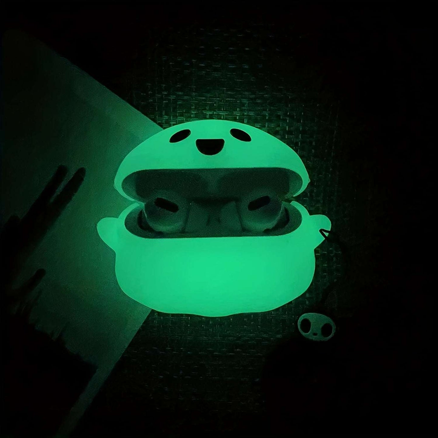 Glow Dark AirPods Case 3D Ghost – Silicone Keychain Cover for Pro/3 Halloween Gift--Deal Extra-Deal Extra