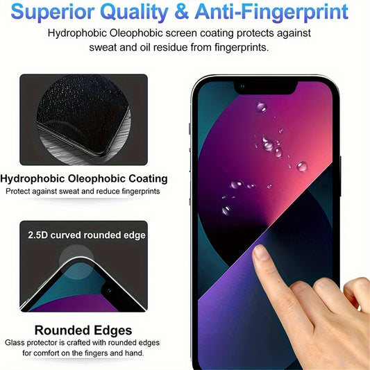 3pcs HD Full Cover Screen Protector For iPhone 17 16 15 Pro Max 17 Air 16e 14 13 12 11 Pro Max 14 15 16 Plus Tempered Glass For iPhone 11 12 13 14 15 16 17 16e Protection Glass--Deal Extra-Deal Extra