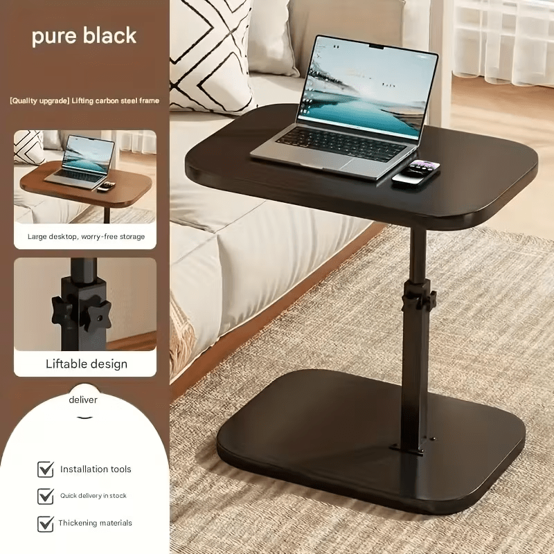 Adjustable Height Sofa Side Table Metal HDF – Portable C-Shaped Modern Living Room--Deal Extra-Deal Extra