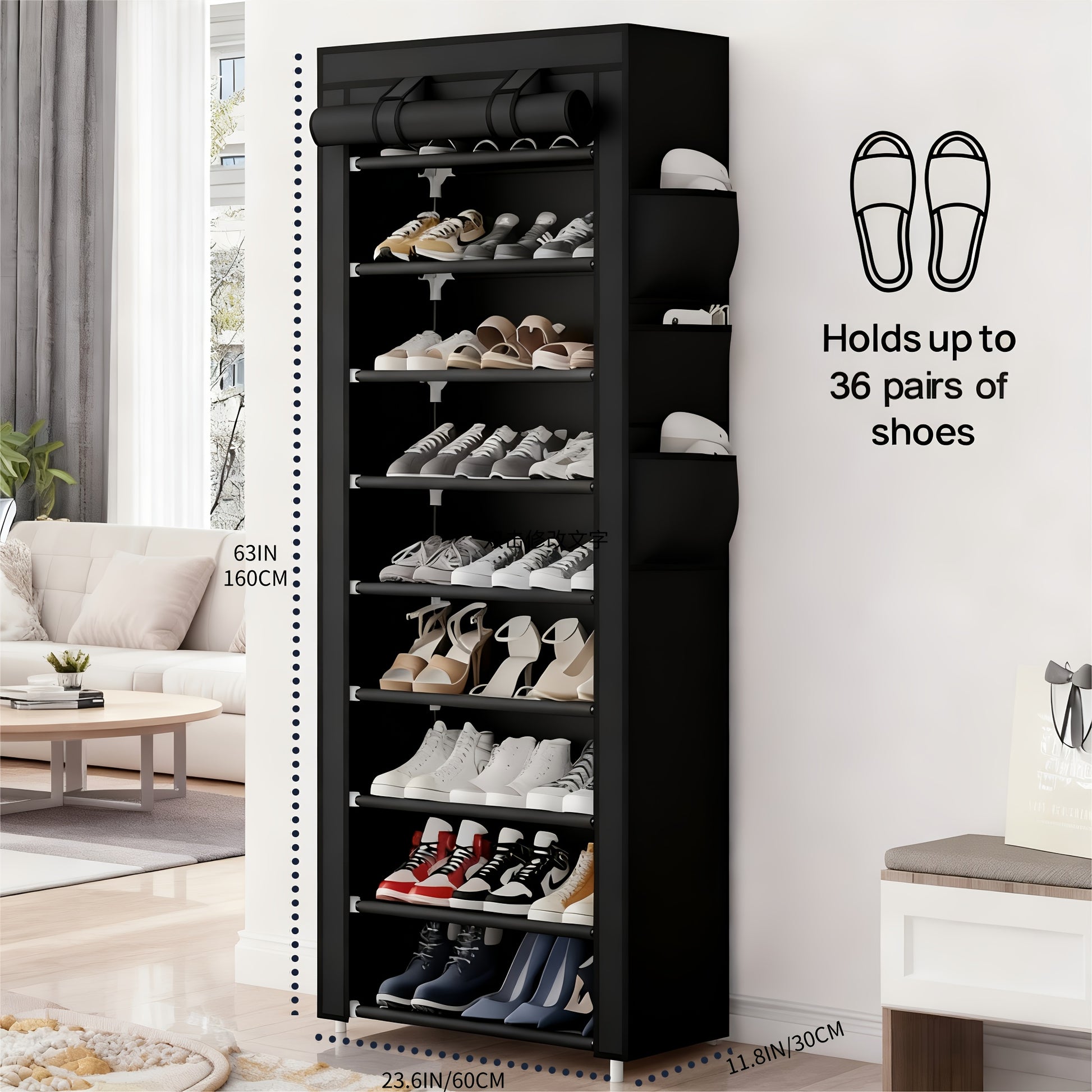 Large Capacity 10-Tier Heavy-Duty Foldable Shoe Rack Suitable for Apartments, Dorms, Living Rooms - Space-Saving Shoe Shelf with Sturdy Metal Frame & Plastic Shelves, Easy Assembly Standing Storage for Home, Gifts for--Deal Extra-Deal Extra