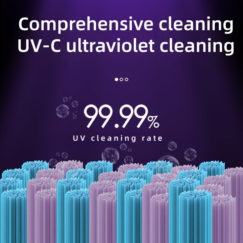 3-in-1 Automatic Wall-Mounted Toothbrush Cleaner Holder & Toothpaste Dispenser with 4-Slot Toothbrush, No Drill Installation, Rechargeable Bathroom Storage Suitable for Bathroom, Space-Saving Hygienic Brush Holder (Grey/black--Deal Extra-Deal Extra