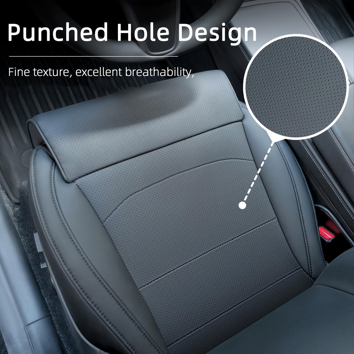 for Tesla for Model Y Juniper 2025-2026 Leg Support Cushion with Complete Coverage, PU Leather Seat Cover Extended Cushion, Seat Leg Rest Driver Memory Foam Leg Pad Cover