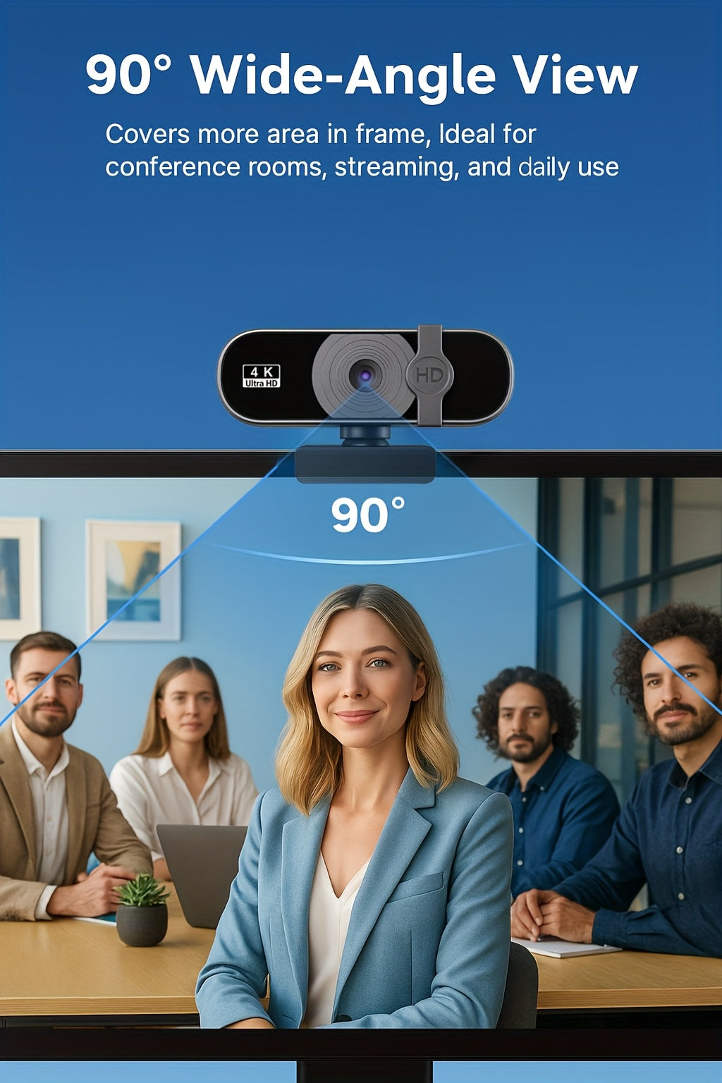 EXHQDR Q3 4K 8MP Webcam Auto Focus 90° USB Privacy Cover – Streaming Meetings--Deal Extra-Deal Extra