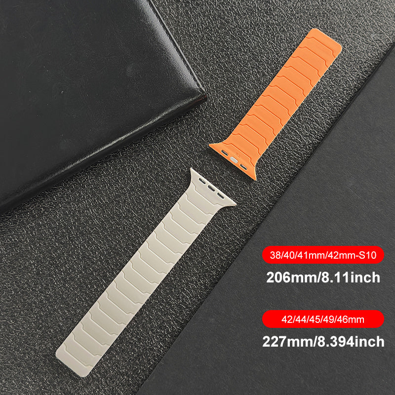 PIKAQ Compatible for Apple Watch Ultra/Series Magnetic, Two-Tone Soft Strap with Magnetic Clasp, Compatible for Apple Watch Ultra 3/2/1 & Series 10/9/8/7/6/5/4/3/2/1/SE - Adjustable Unisex Watch for Men & Women