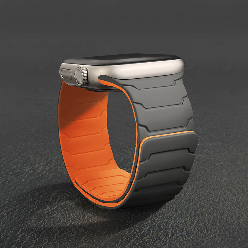 PIKAQ Compatible for Apple Watch Ultra/Series Magnetic, Two-Tone Soft Strap with Magnetic Clasp, Compatible for Apple Watch Ultra 3/2/1 & Series 10/9/8/7/6/5/4/3/2/1/SE - Adjustable Unisex Watch for Men & Women