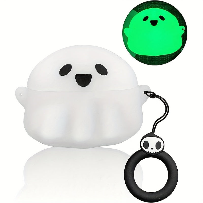 Glow Dark AirPods Case 3D Ghost – Silicone Keychain Cover for Pro/3 Halloween Gift--Deal Extra-Deal Extra