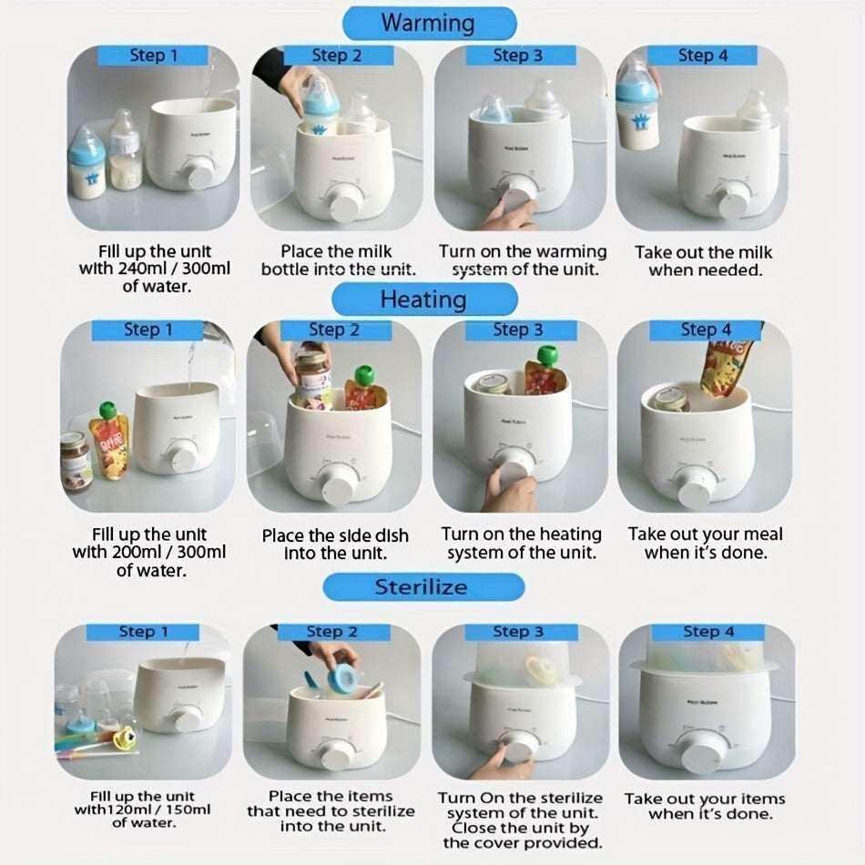 3-in-1 Bottle Warmer Sterilizer – Breast Milk Formula Fits Most Bottles Holiday Gift--Deal Extra-Deal Extra