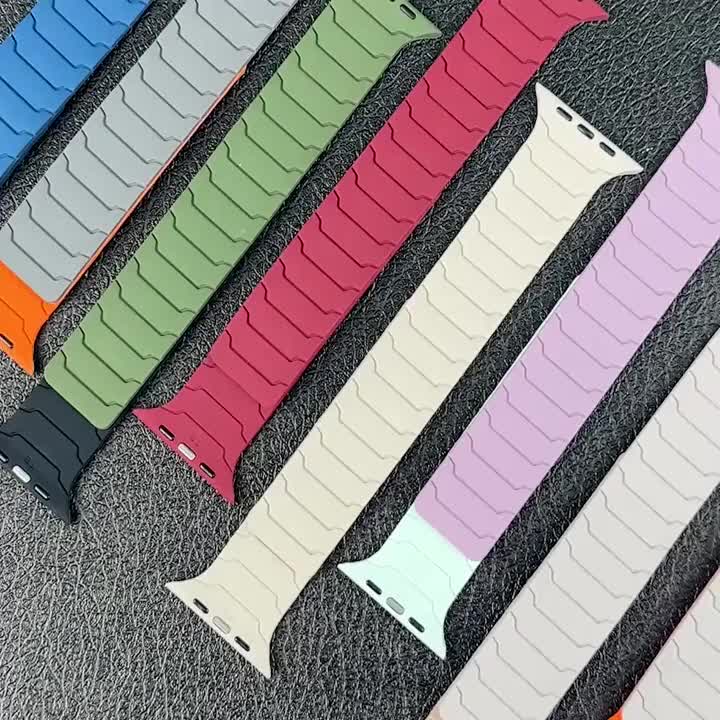 PIKAQ Compatible for Apple Watch Ultra/Series Magnetic, Two-Tone Soft Strap with Magnetic Clasp, Compatible for Apple Watch Ultra 3/2/1 & Series 10/9/8/7/6/5/4/3/2/1/SE - Adjustable Unisex Watch for Men & Women