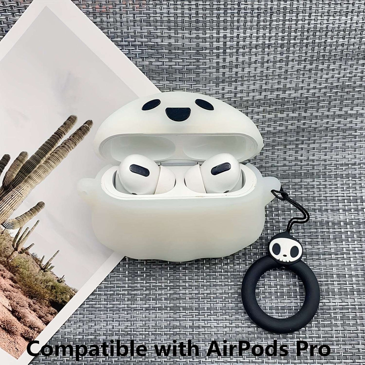 Glow Dark AirPods Case 3D Ghost – Silicone Keychain Cover for Pro/3 Halloween Gift--Deal Extra-Deal Extra