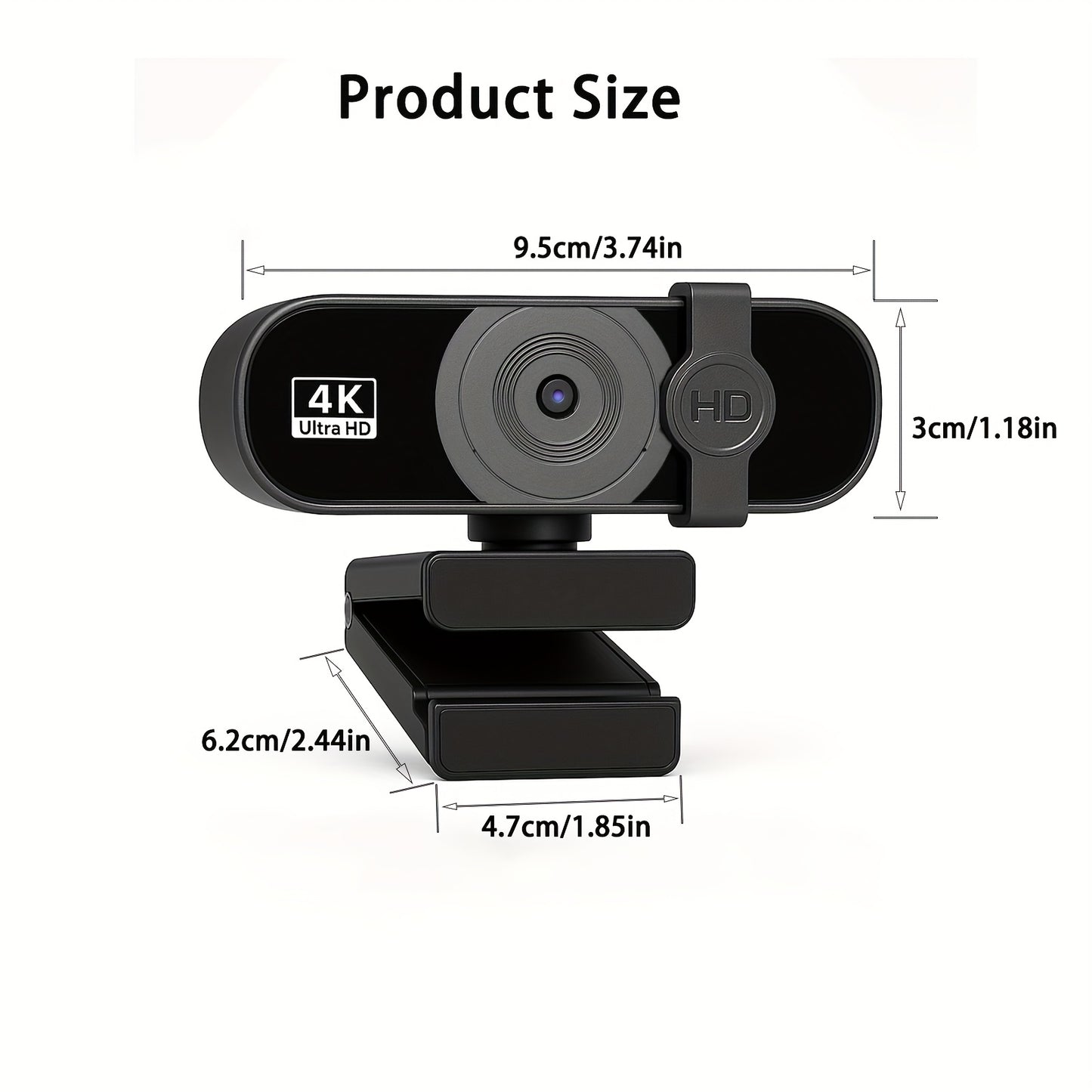 EXHQDR Q3 4K 8MP Webcam Auto Focus 90° USB Privacy Cover – Streaming Meetings--Deal Extra-Deal Extra