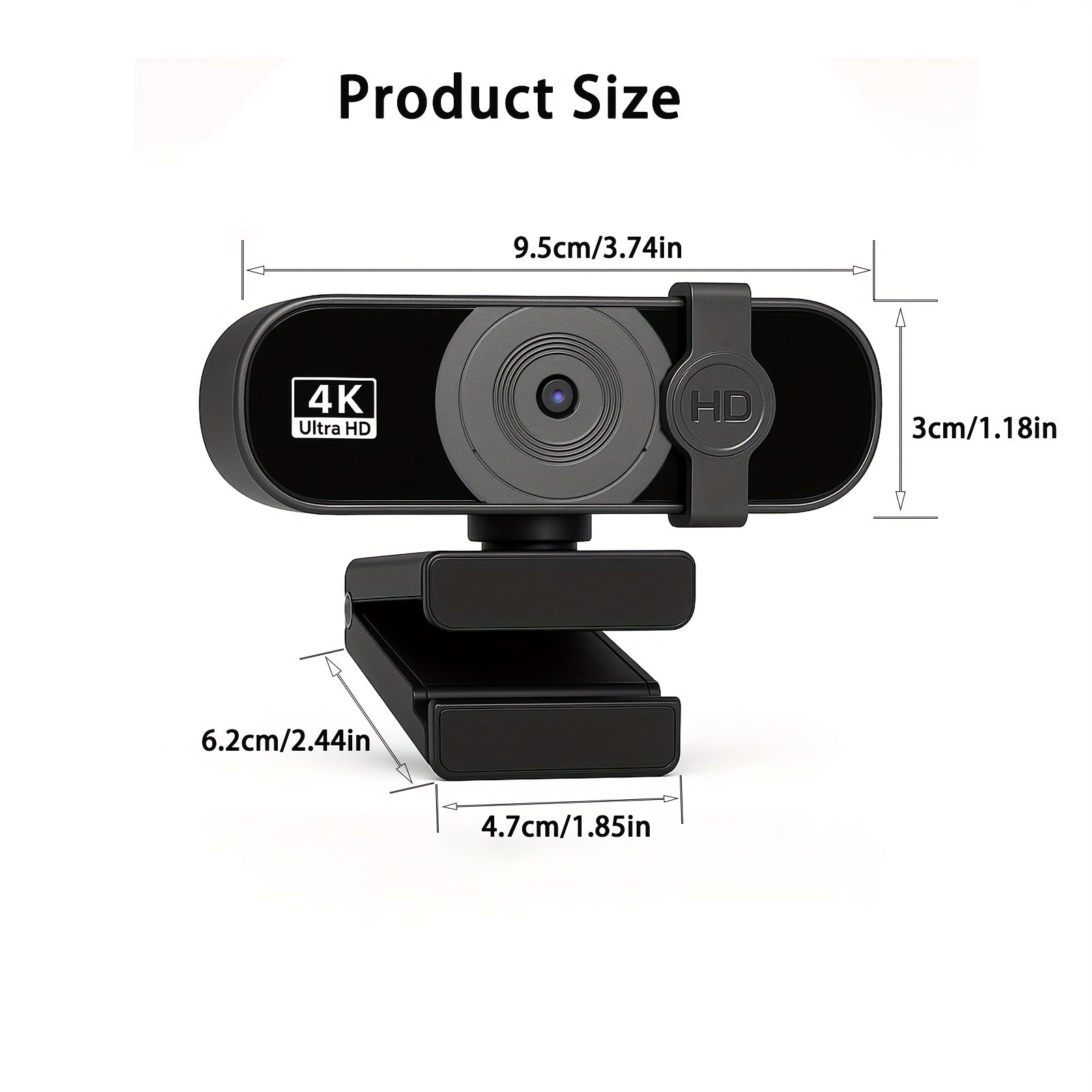 EXHQDR Q3 4K 8MP Webcam Auto Focus 90° USB Privacy Cover – Streaming Meetings--Deal Extra-Deal Extra