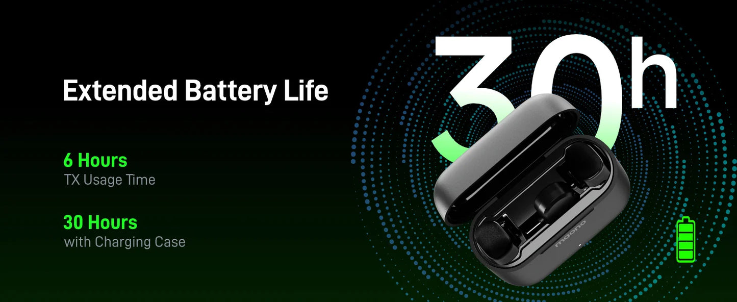 MAONO T1mini Wireless Lav Mic – Noise Cancelling Auto Clip App Control Vlog Phone--Deal Extra-Deal Extra