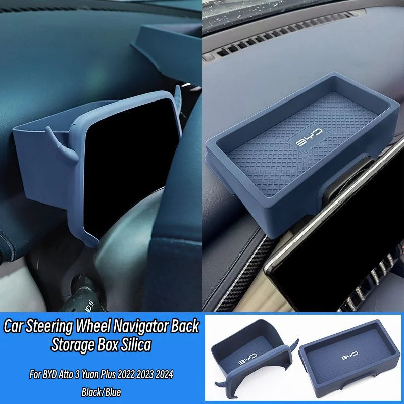 BYD ATTO 3 Yuan Plus Central Console Storage Box – Navigation Screen Organizer Tray 2022-2024 Interior Accessory--Deal Extra-Color Name:BYD09-Blue  set-Deal Extra