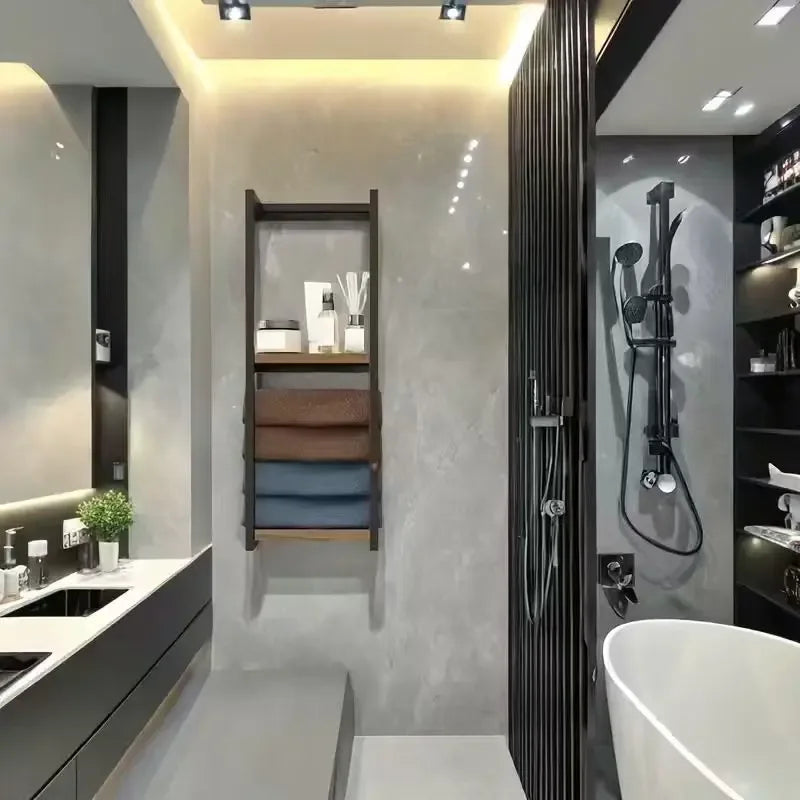 2-Tier Iron Wall Mounted Towel Rack – French Country Bathroom Dual Shelf Storage--Deal Extra-Deal Extra