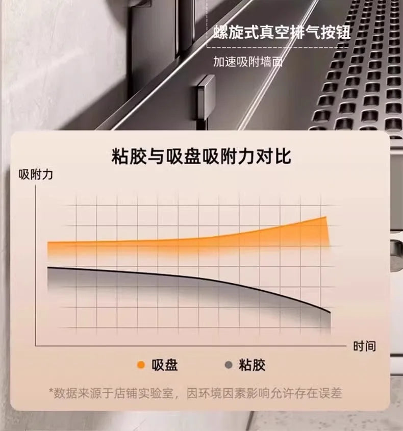 Aluminum Suction Cup Bathroom Shelf – No Drill Wall Mount Single Tier Organizer--Deal Extra-Deal Extra