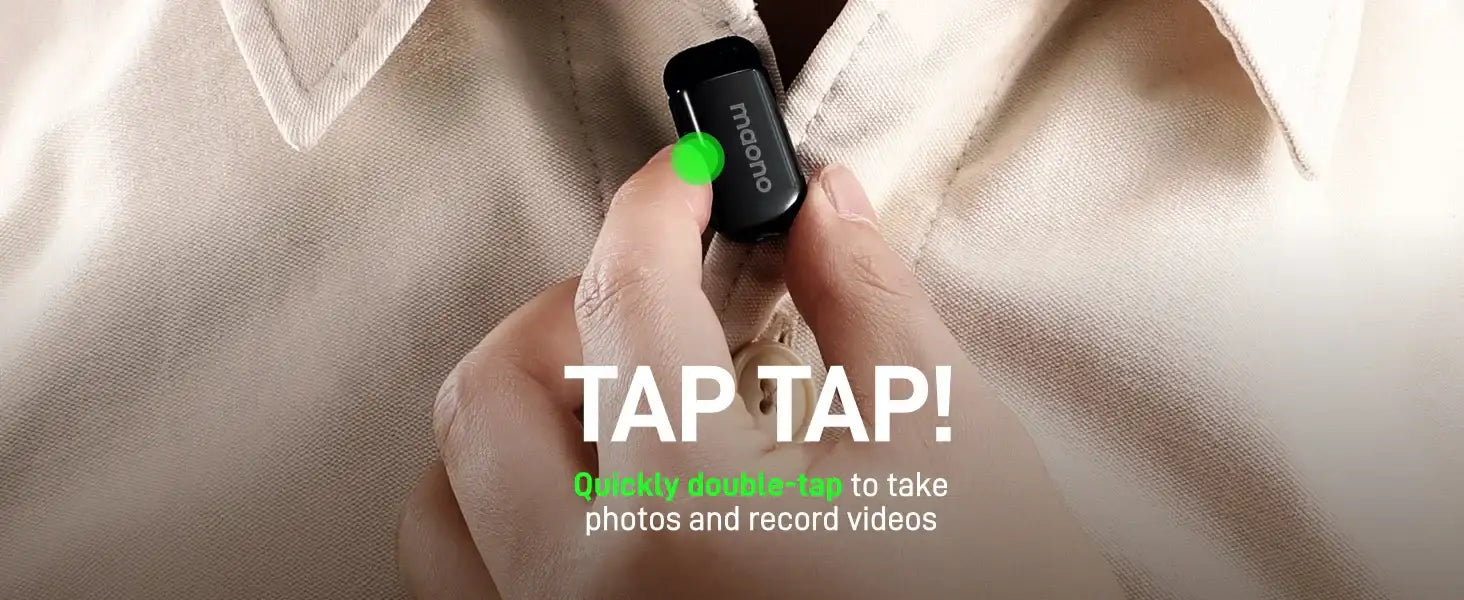 MAONO T1mini Wireless Lav Mic – Noise Cancelling Auto Clip App Control Vlog Phone--Deal Extra-Deal Extra