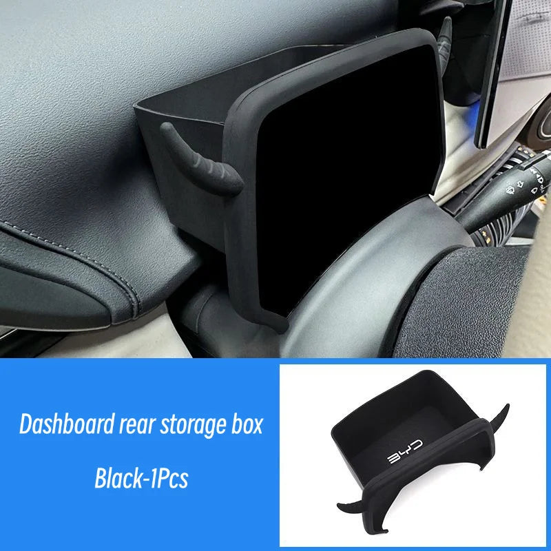 BYD ATTO 3 Yuan Plus Central Console Storage Box – Navigation Screen Organizer Tray 2022-2024 Interior Accessory--Deal Extra-Color Name:BYD09-Black A-Deal Extra