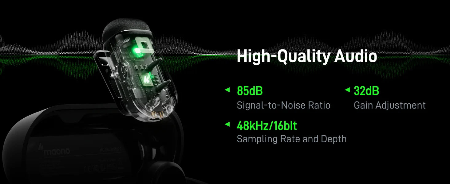 MAONO T1mini Wireless Lav Mic – Noise Cancelling Auto Clip App Control Vlog Phone--Deal Extra-Deal Extra