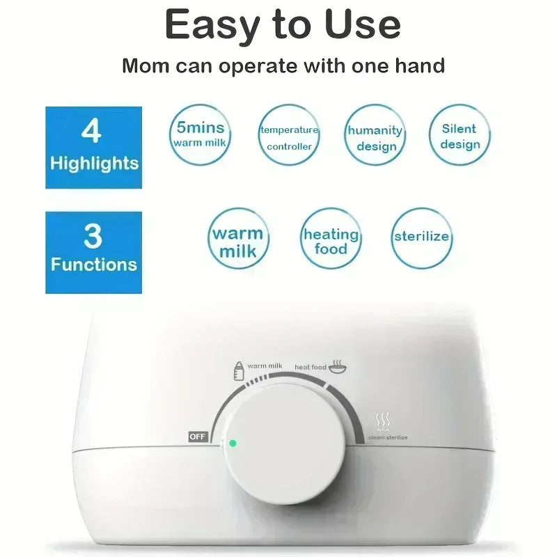 3-in-1 Bottle Warmer Sterilizer – Breast Milk Formula Fits Most Bottles Holiday Gift--Deal Extra-Deal Extra