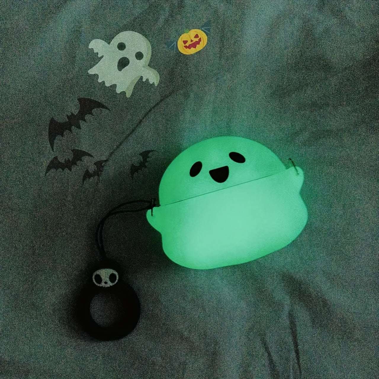 Glow Dark AirPods Case 3D Ghost – Silicone Keychain Cover for Pro/3 Halloween Gift--Deal Extra-Deal Extra