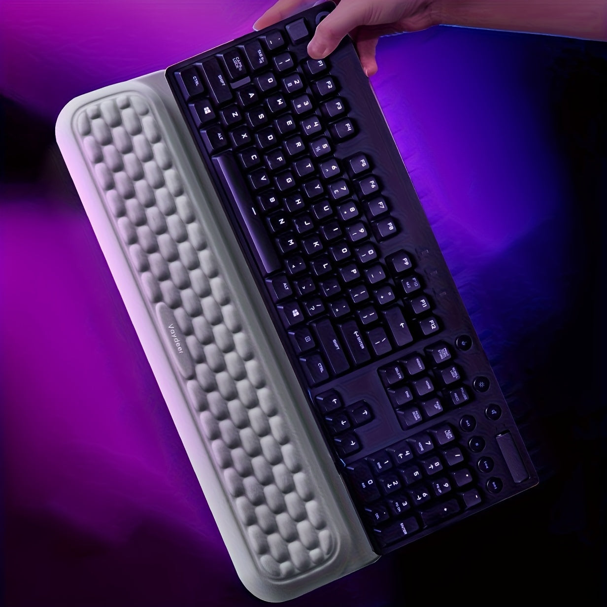 Vaydeer Wrist Rest & Keyboard/ Wrist Support - Non-Slip Smooth, Detachable Pad Suitable for Office, Gaming, Typing - Reduces Wrist Fatigue, Improves Posture &