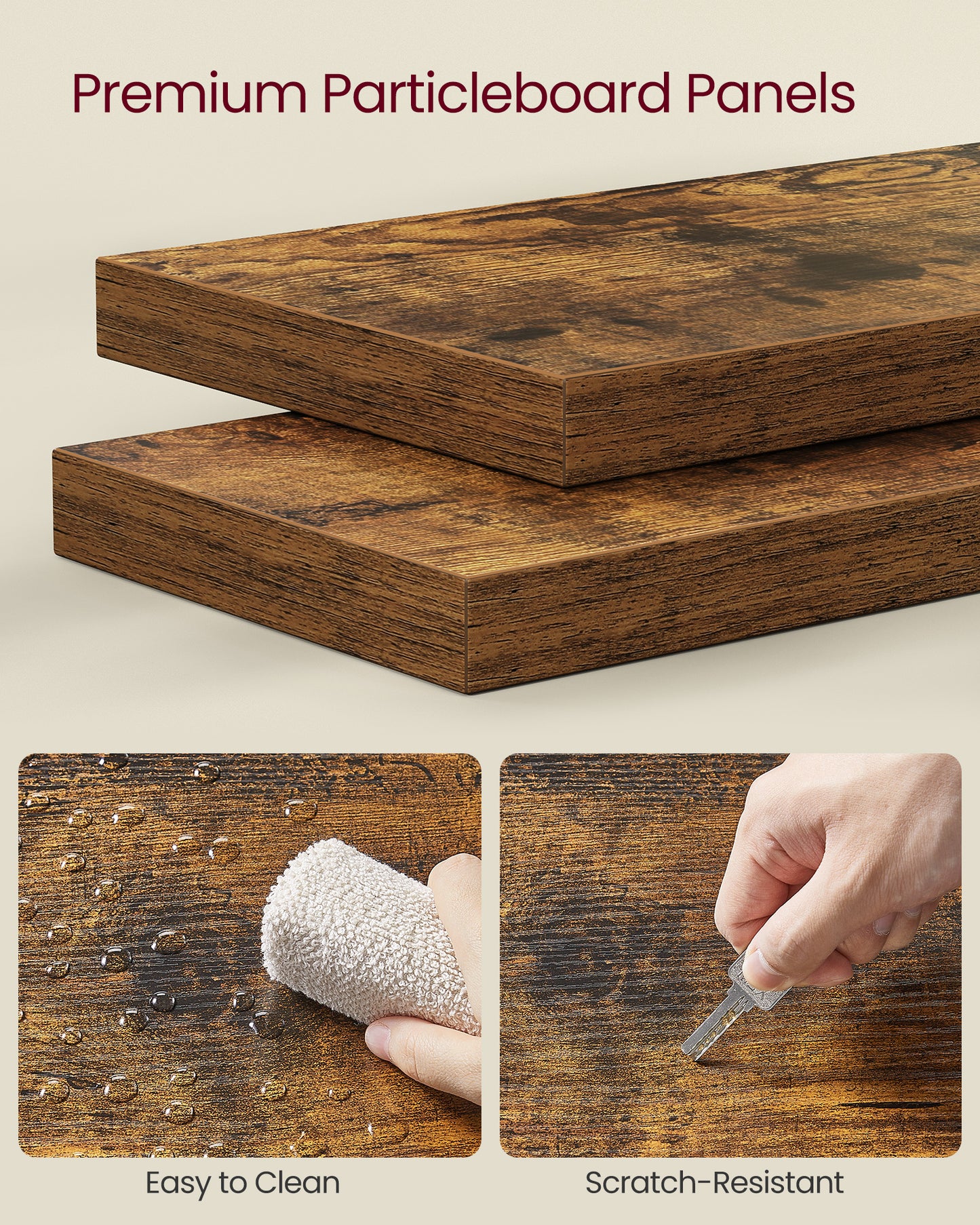 Corner Shelf, 5-Tier Floating Wall Shelf with Zigzag Design, Bookshelf, Rustic Brown--Deal Extra-Deal Extra