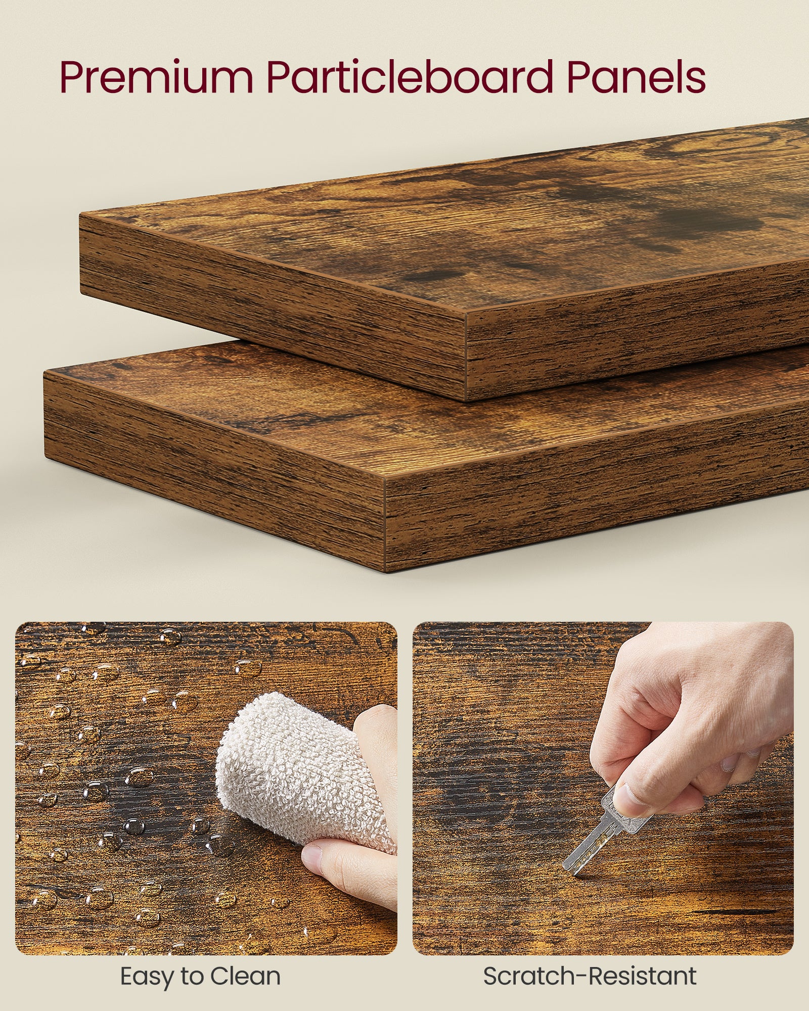 Corner Shelf, 5-Tier Floating Wall Shelf with Zigzag Design, Bookshelf, Rustic Brown--Deal Extra-Deal Extra