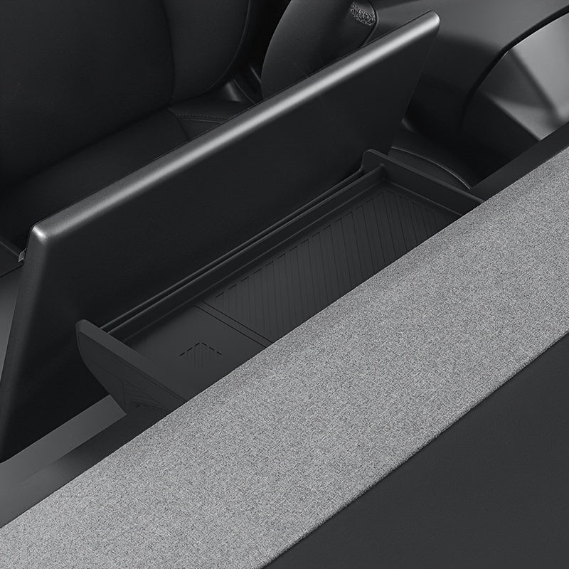 One-Piece Premium Silicone Dashboard Organizer Tray for Tesla Model 3 Highland 2024-2025 and for Model Y Juniper 2025 - ETC Card Slot Storage Box with Tissue Box Holder, Rear Screen Protection Design, Durable  Accessory, Flex