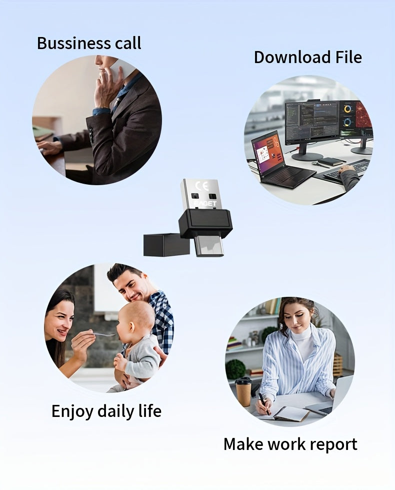 1pc Mouse Tray Invisible 2 in 1 USB-A & Type-C Mouse Mover, Computer USB & Type-C Software, Automatic Mouse Vibrator, No Driver Needed Mouse Movement Simulator Keeps Computer/Laptop Active, Easy to Use