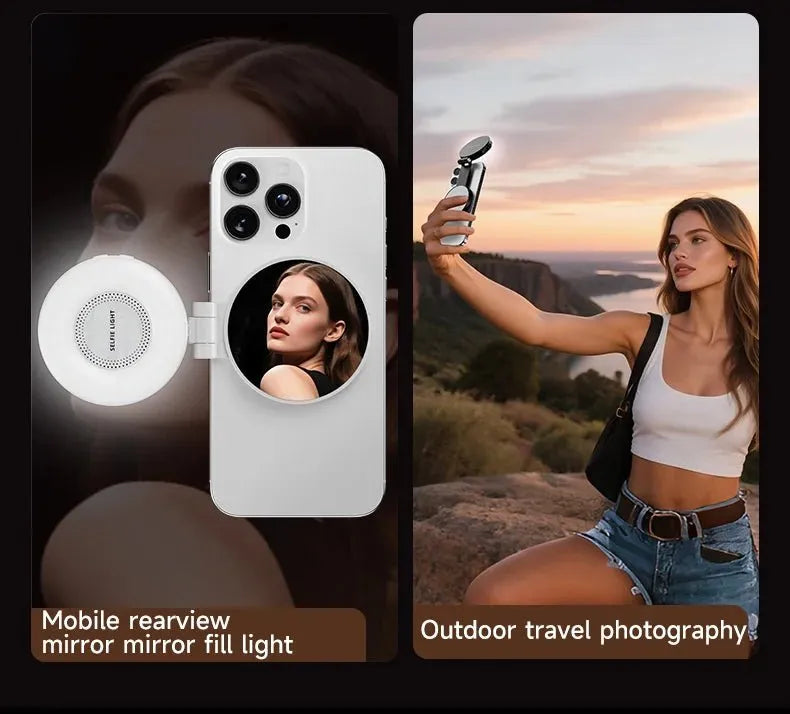 Capture flawless selfies anywhere with this magnetic LED selfie light for MagSafe, compatible with iPhone 17 Pro Max, 16, 15, 14, 13, 12 and all smartphones.