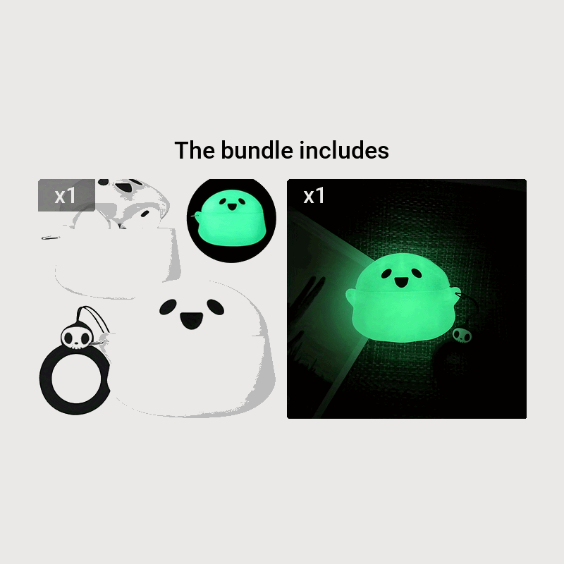Glow Dark AirPods Case 3D Ghost – Silicone Keychain Cover for Pro/3 Halloween Gift--Deal Extra-Model:For AirPods Pro2+For AirPods 3rd Generation-Deal Extra