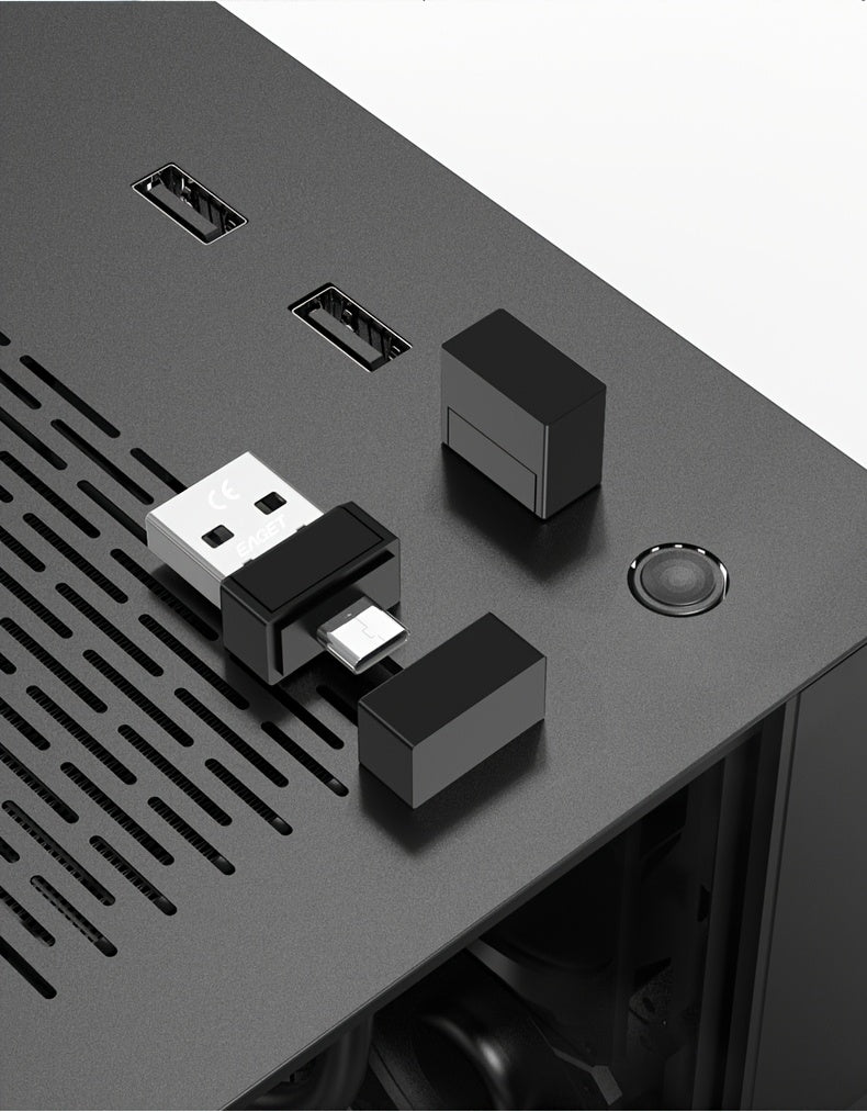 1pc Mouse Tray Invisible 2 in 1 USB-A & Type-C Mouse Mover, Computer USB & Type-C Software, Automatic Mouse Vibrator, No Driver Needed Mouse Movement Simulator Keeps Computer/Laptop Active, Easy to Use