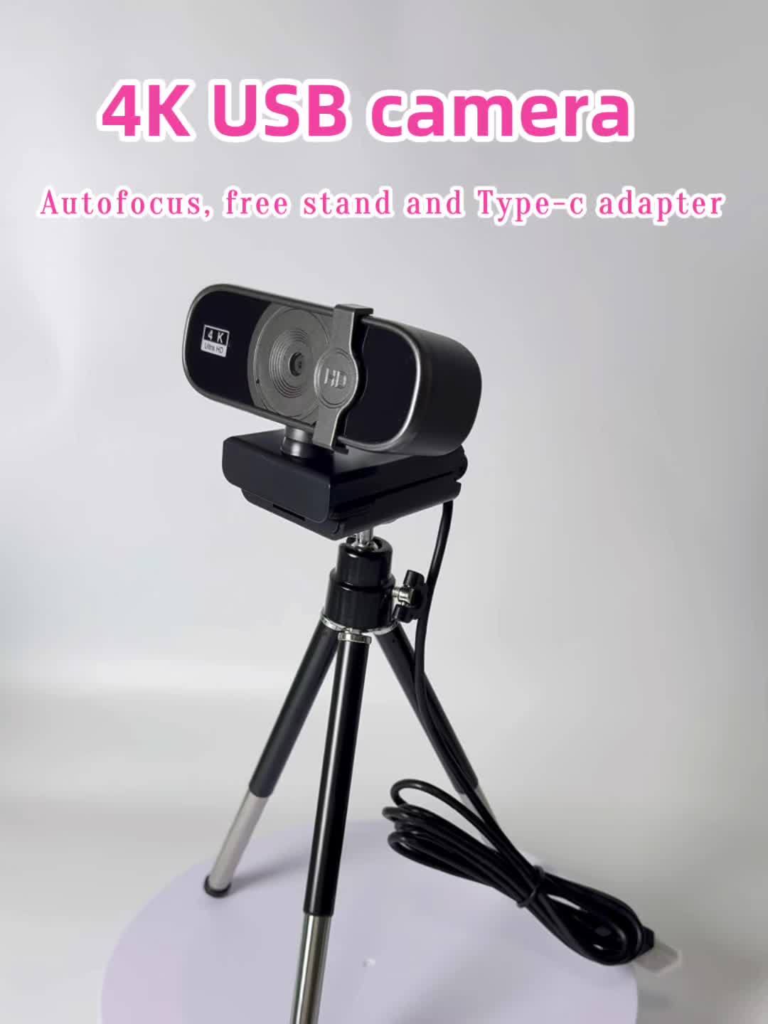 EXHQDR Q3 4K 8MP Webcam Auto Focus 90° USB Privacy Cover – Streaming Meetings--Deal Extra-Deal Extra