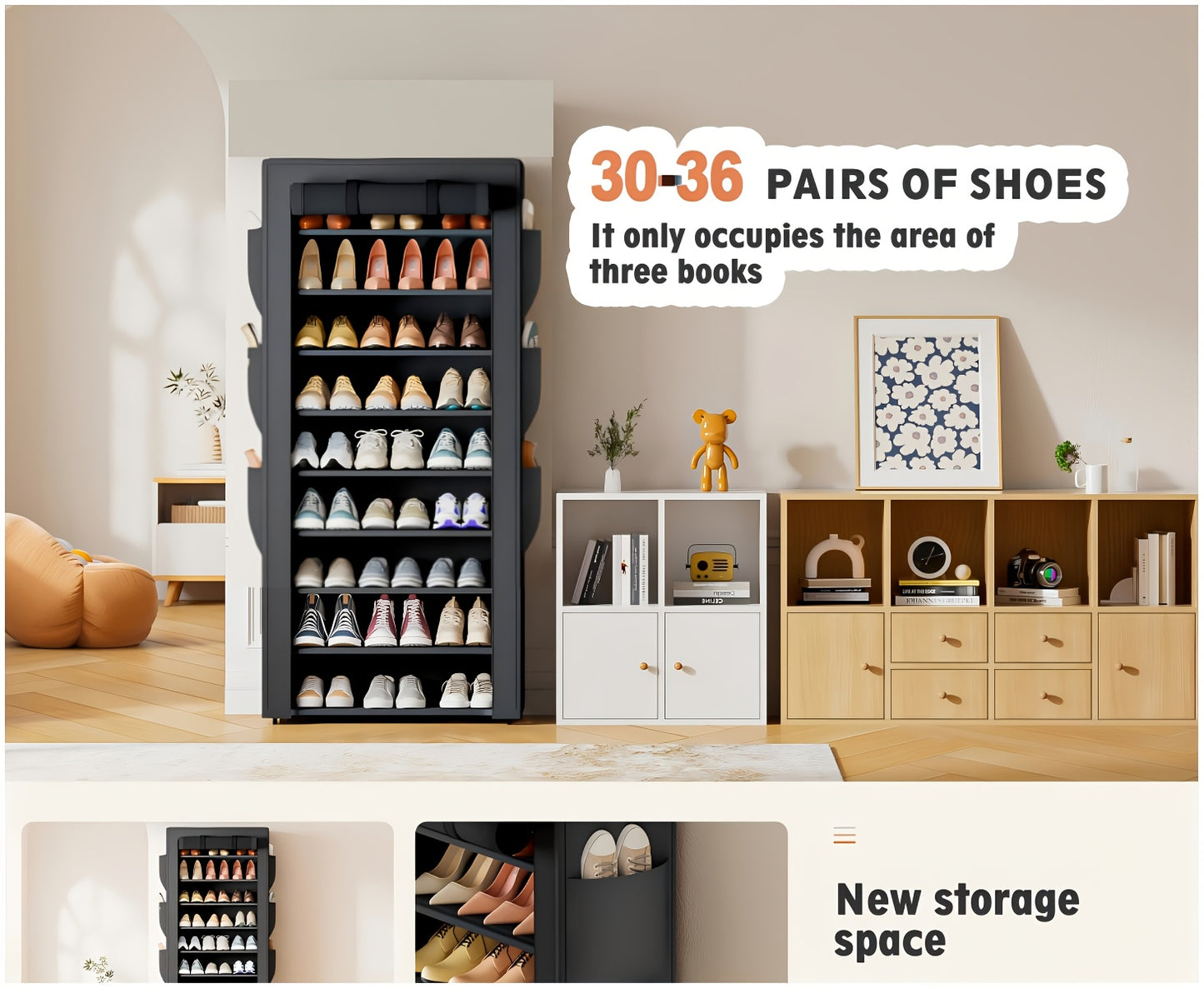 Large Capacity 10-Tier Heavy-Duty Foldable Shoe Rack Suitable for Apartments, Dorms, Living Rooms - Space-Saving Shoe Shelf with Sturdy Metal Frame & Plastic Shelves, Easy Assembly Standing Storage for Home, Gifts for--Deal Extra-Deal Extra