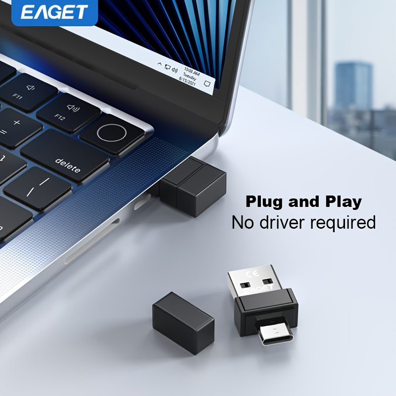 1pc Mouse Tray Invisible 2 in 1 USB-A & Type-C Mouse Mover, Computer USB & Type-C Software, Automatic Mouse Vibrator, No Driver Needed Mouse Movement Simulator Keeps Computer/Laptop Active, Easy to Use