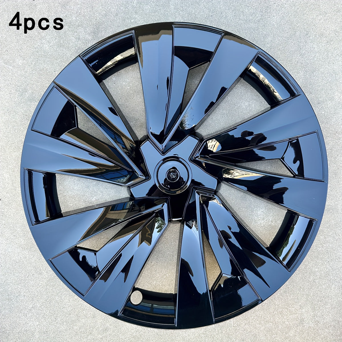 4pcs 19-2025 Dual-Tone Wheel Covers Suitable for Tesla Refreshed Model Y19-Inch, Full-Cover Hub Caps and Rim Protectors Accessories Kit