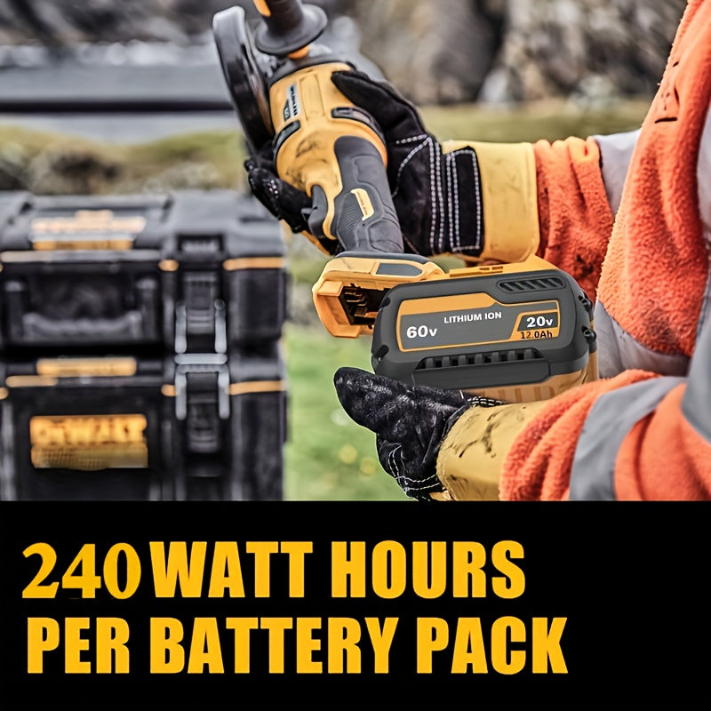 3 PACK 12.0Ah Lithium-ion Battery Replacement for Dewalt 60V DCB606 DCB612 | Compatible with Dewalt 20V/60V MAX Cordless Power Tools, Rechargeable, Plastic and Metal Material--Deal Extra-Deal Extra