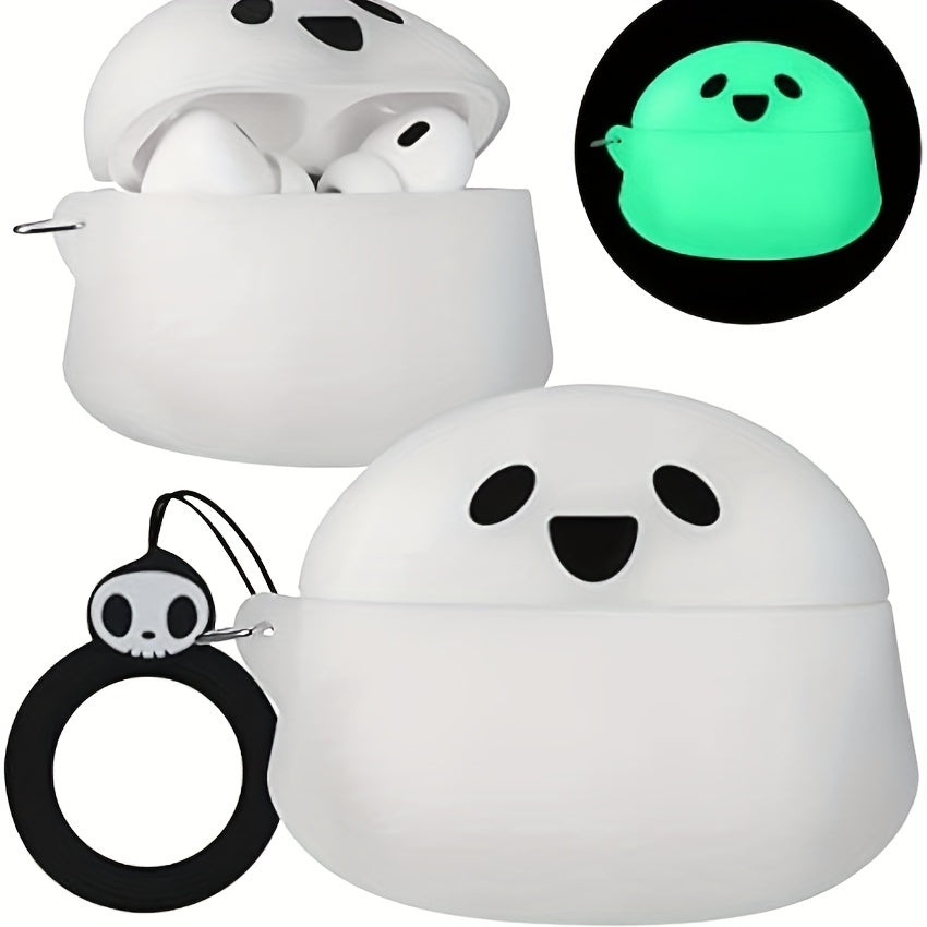 Glow Dark AirPods Case 3D Ghost – Silicone Keychain Cover for Pro/3 Halloween Gift--Deal Extra-Model:For AirPods Pro2-Deal Extra